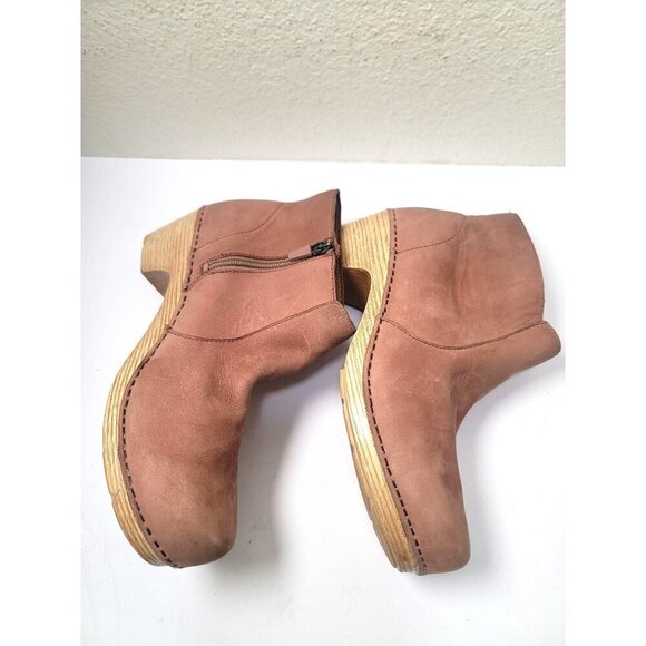 Dansko Women's Tan Leather Ankle Boots With Side Zipper Size 39 - Picture 12 of 16